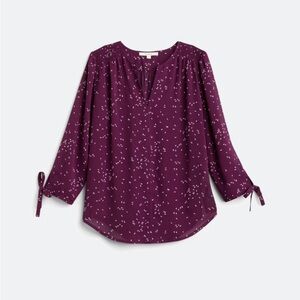 Chic Plum Blouse with Subtle Print